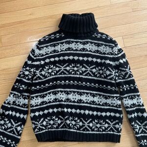 Ann Taylor Black and White Turtleneck Sweater